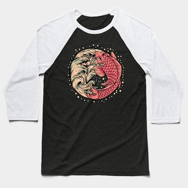 koi fish Baseball T-Shirt by FIFTY CLOTH